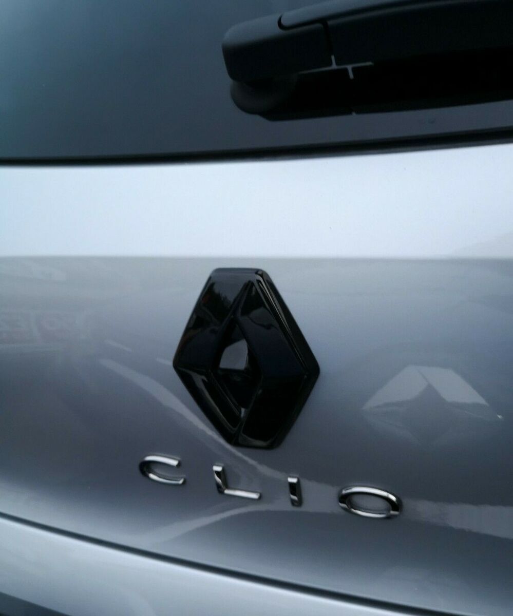 Arrière Noir Brillant Badge Housse pour Renault Clio 5 Voiture Avec Caméra  19-23