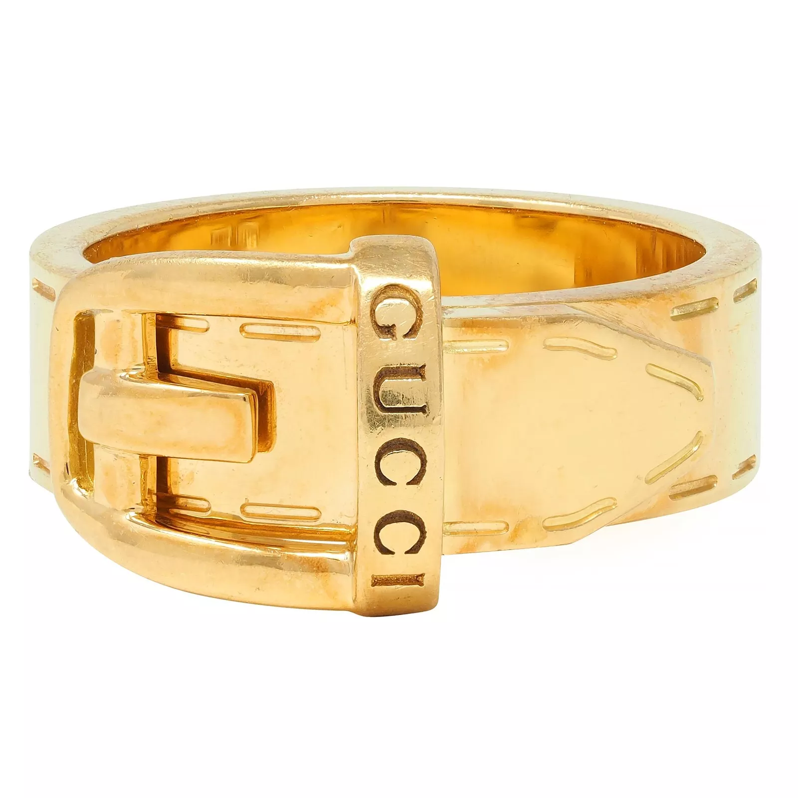 Bague ceinture contemporaine Gucci 18 carats or jaune or jaune boucle