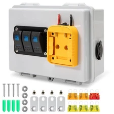 Power Distribution Box with Adapter Fit for Dewalt 20v/MilWaukee 18v Battery