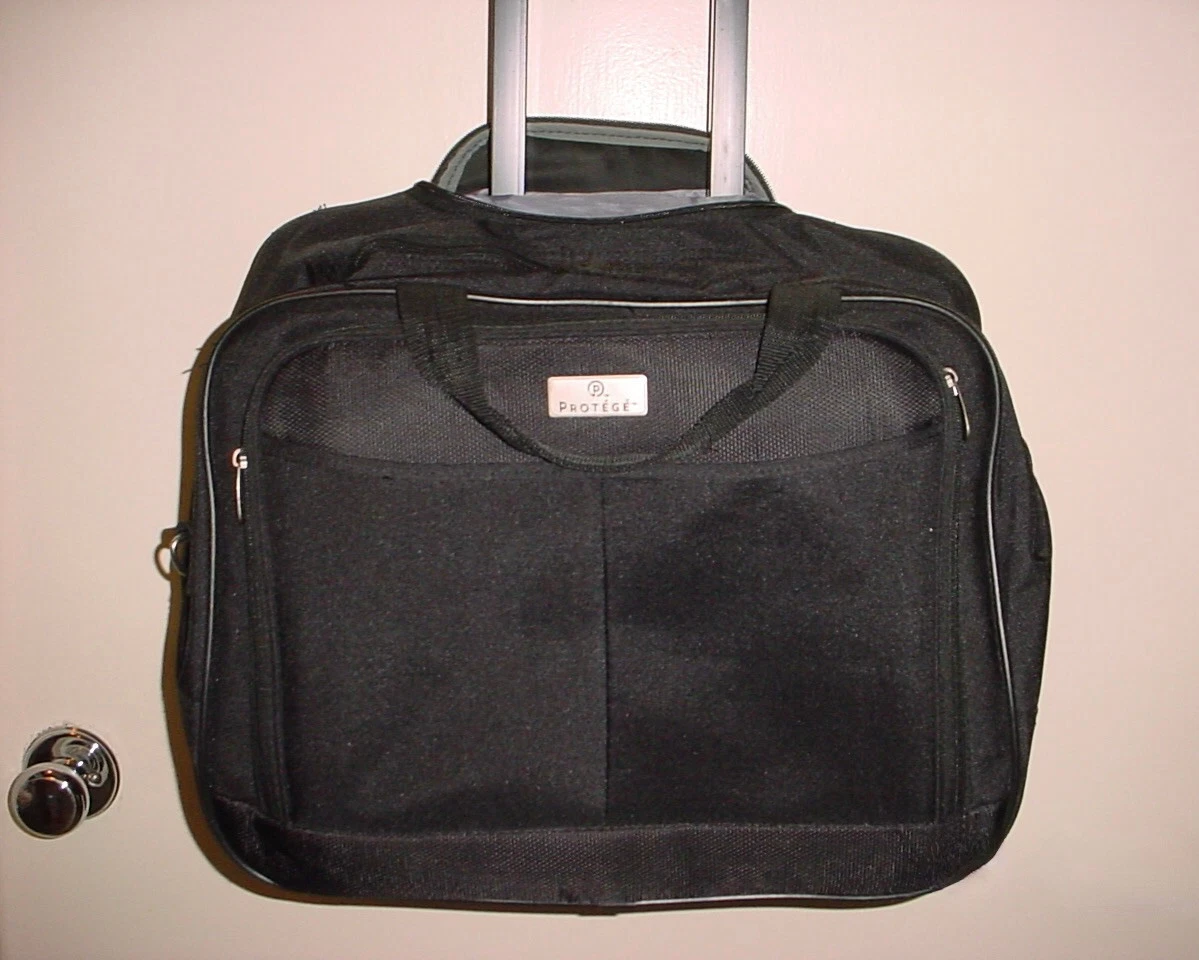 Protege Black 17 Rolling Laptop Carry-On Briefcase Luggage Bag | eBay