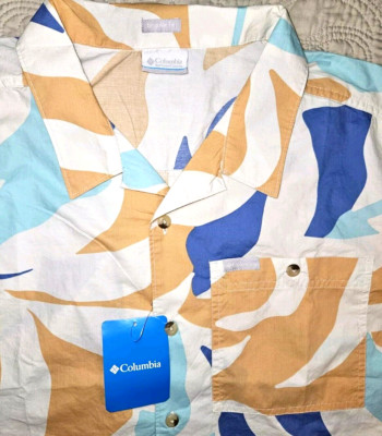 NEW COLUMBIA, MEN'S SIZE XL, HAWAIIAN PINE CANYON BUTTON-UP SHIRT, MSRP $50.00!