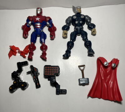 Marvel Super Hero Mashers  IRON PATRIOT And Thor 2 Figures With Some Accessories