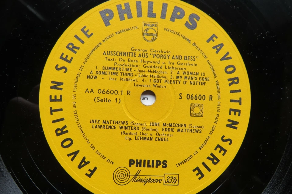 uralte LP Gershwin Camilla Williams Lawrence Winters aus Porgy and Bess Philips  - Bild 4 von 4
