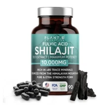 PLANT.O NUTRITION Shilajit 10000mg Maximum Potency Energy & Immune Support 90ct