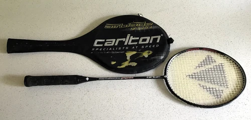 CARLTON Airblade Premium Graphite Shaft Badminton Racket and Cover.
