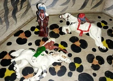 3 Vintage Johillco Lead Soldiers/Cowboys & Indians 2 Indians & 1 Cowboy Rare