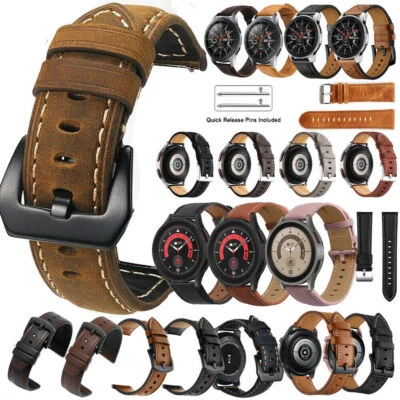 Leather Watch Strap Band For Garmin Vivoactive 4 3 Venu SQ 2/2 Plus Move Trend