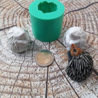 3D Silikonform Igel Hedgehog Sitzend Dekoration Hobby Seifen Kerzen Gießform DIY