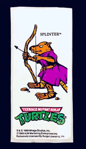 Vintage 1989 BONKERS CANDY STICKER 3.5” Prizes TMNT #14 SPLINTER - Picture 1 of 4