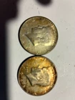 2 1966 kennedy half dollar