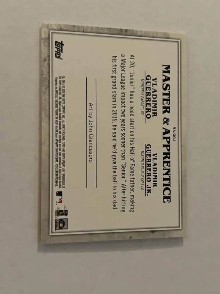 Topps Gallery Master Apprentice 2019 #MA-GGJ Vladimir Guerrero Sr. Guerrero Jr. Foto 2 de 2