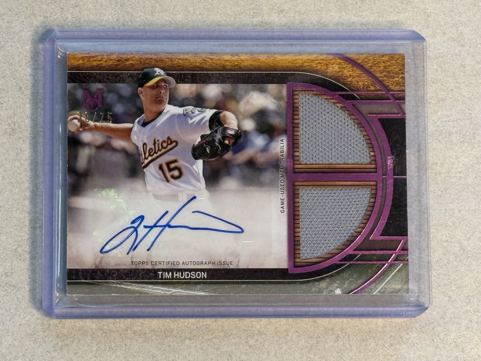 Tim Hudson 2025 Topps Museum Collection Pink Sapphire /75  #SPDRA-TH Auto