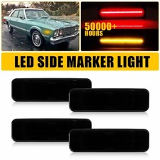 4pcs For Dodge Charger 1971-1983 Front Rear Led Side Bumper Marker Lights Smoked