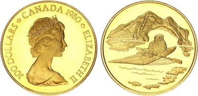 Kanada 100 Dollar 1980 Kajak 1/2 oz Gold PP     134934 - Bild 1 von 4