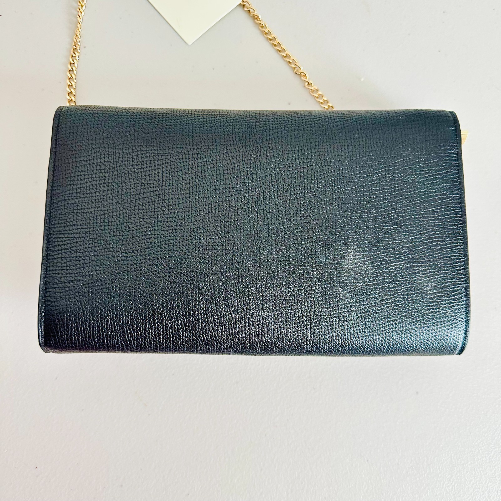 TED BAKER LONDON BLACK PEBBLED LEATHER WALLET ON CHAIN CROSSBODY BAG image 2