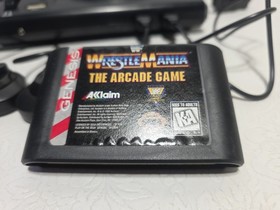 Sega Genesis Model 1601 System Console Bundle Tested + Wrestle Mania ArcadeGame 