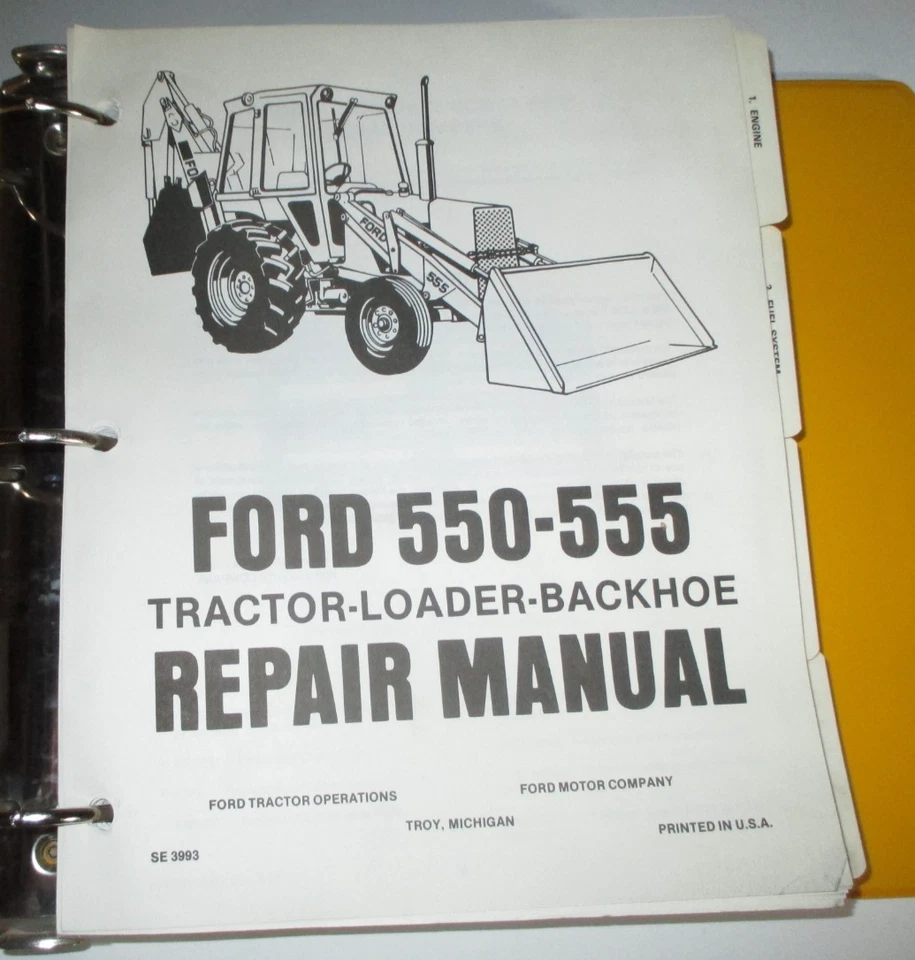 Ford 550 555 Retroexcavadora Tractor Cargador Manual de Reparación ¡MUY BUEN ORIGINAL! Foto 3 de 4