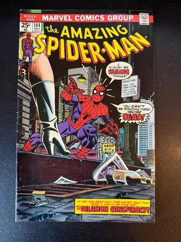 The Amazing Spider-Man #144 (Marvel Comics May 1975) FN/VF Jackal & Gwen Stacy