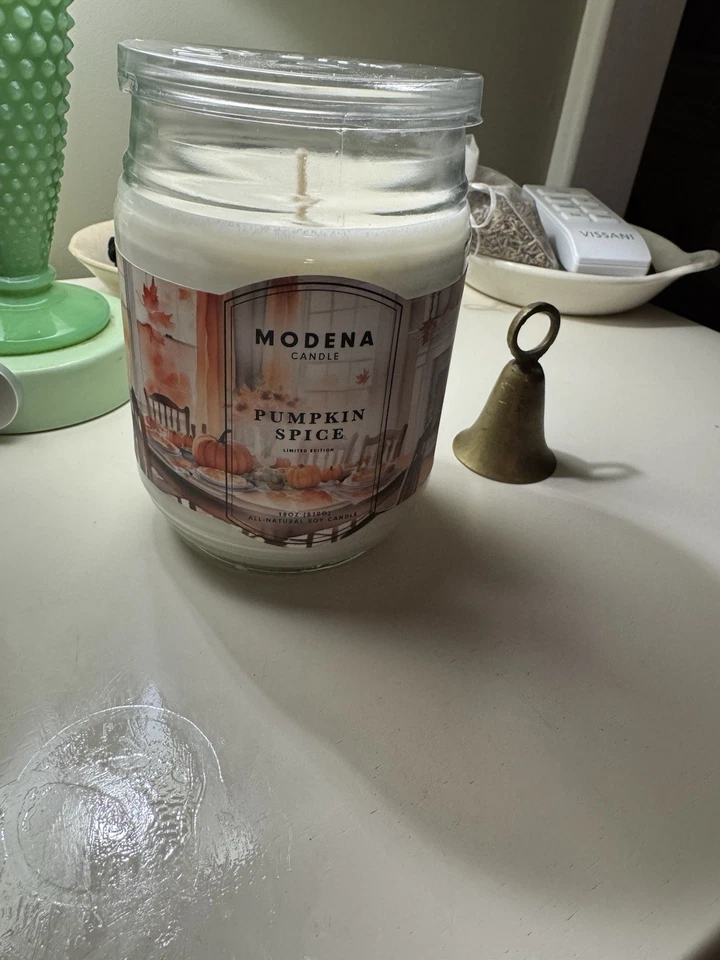 New Modena Candle Pumpkin Spiced Soy  18 OZ One Wick Glass Jar - Image 4 of 4