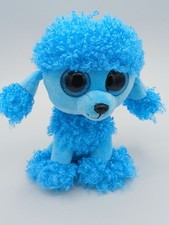 TY Beanie Boos Mandy Blue Poodle Plush 6 Stuffed Animal Glitter Eyes