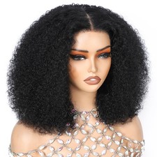 ijoy Natural Black Kinky Curly Wig Human Hair 16 Inch 16 Inch,