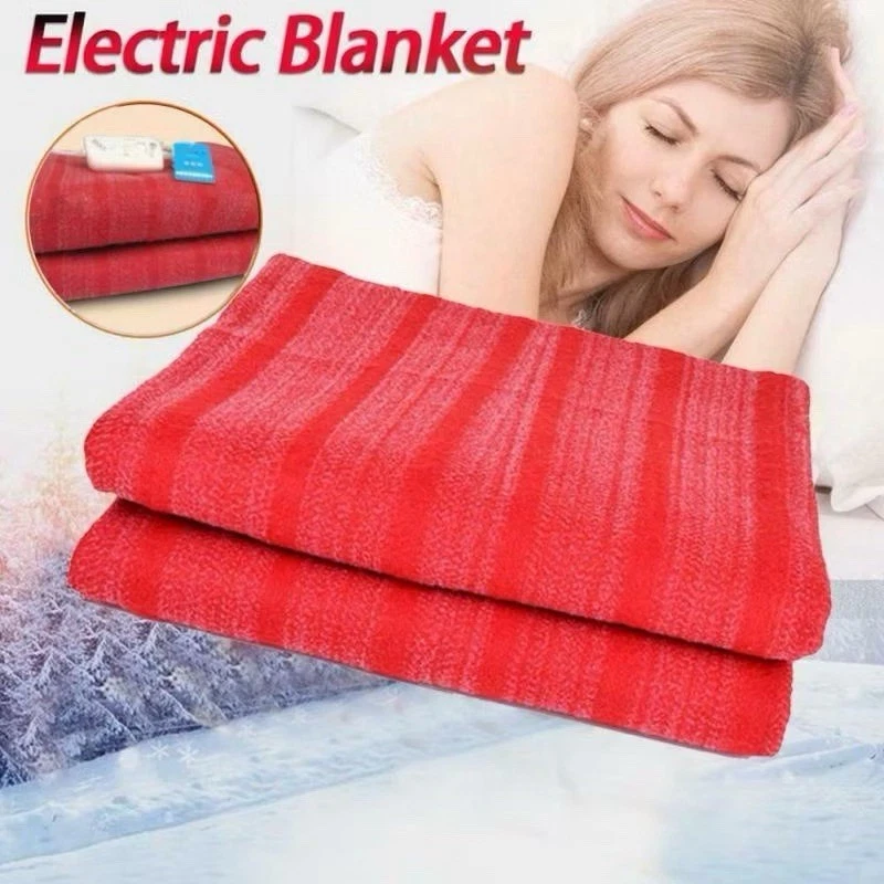 Electric Blanket Warmer Bed Heater Rapid 3 Modes Control Settings (Twin, Red) - Image 2 of 4
