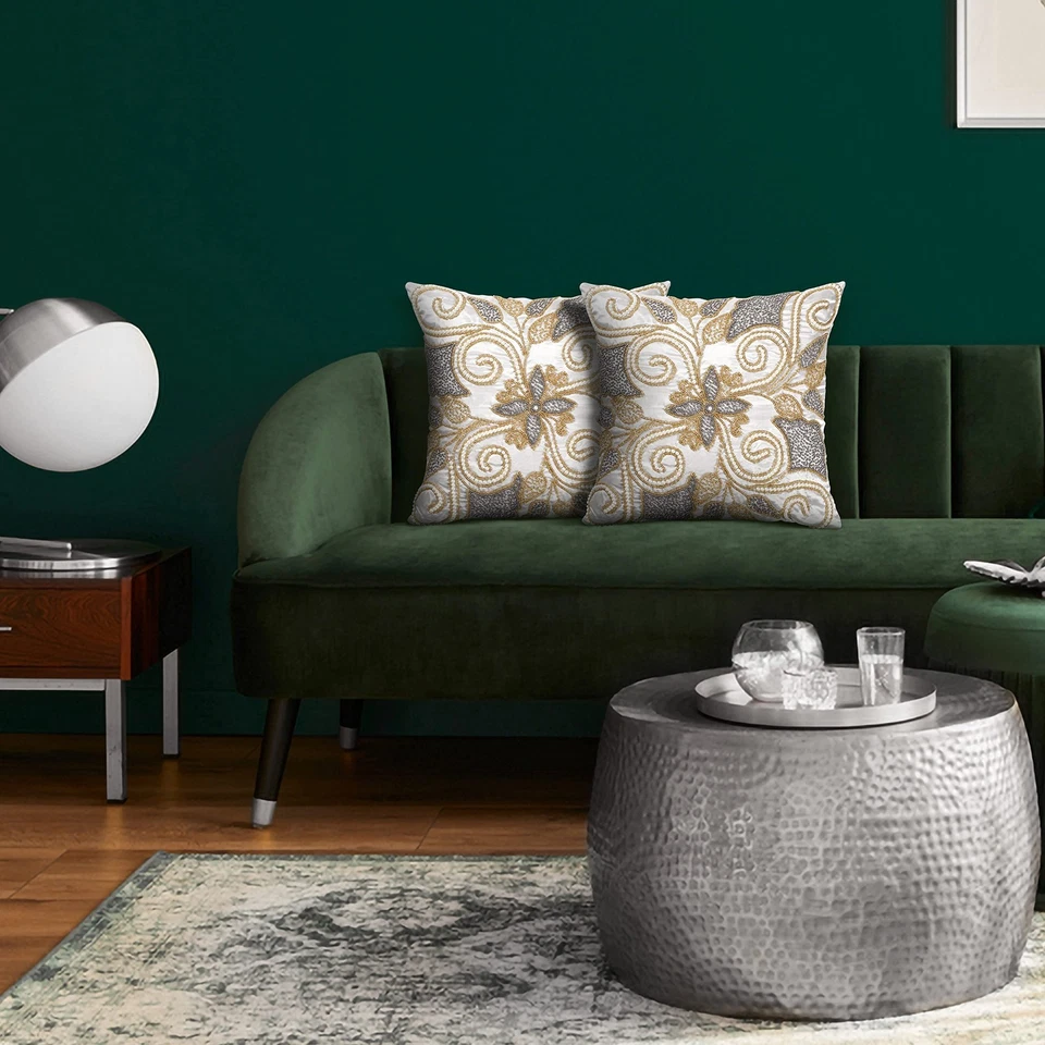 Funda de almohada decorativa con cuentas a mano hecha a mano por artesanos expertos, Foto 3 de 4