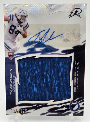 Tyler Warren 2025 Topps Resurgence Football Rookie RPA Auto /125 Game Used Relic