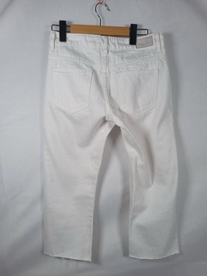 Zara Basic Z1975 Jeans Women s Size 2 White Mid Rise Denim Logo