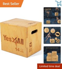 Wooden Plyo Box 3-in-1 Adjustable Jump Jumping Strength Training Home Gym