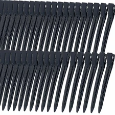 40 PCS 3.5 Inch Black Duck Billed Clips,Metal Alligator Curl Hair Clips with Hol