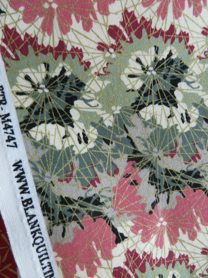 1 YD x 44" Cotton Quilt Fabric - Multi-Color Gold Metallic Floral - Image 2 of 4