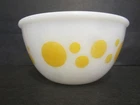 Hazel Atlas Yellow Polka Dot 5.75" Mixing Bowl Milk Glass Vintage  VGC