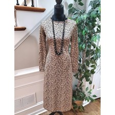 Asos Women's Brown Polyester Round Neck Long Sleeve Long Maxi Dress Zero Size