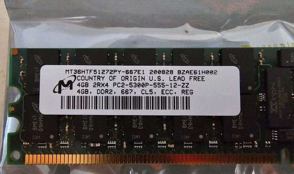 HP Memory 405477-061 4GB 2RX4 PC2-5300P-555-12-22 - Image 3 of 3