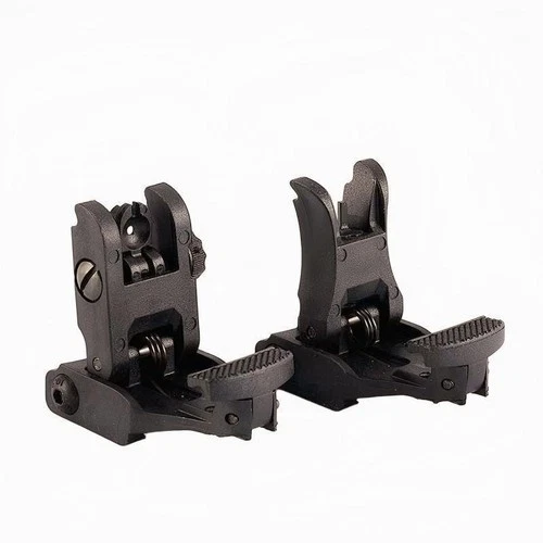 Folding Back Up Sight Tactical Picatinny Rail Flip Up Front Rear Sights Set