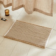 TYUU Waffle Bath Mat 30x20" Boho Non-Slip Washable Super Absorbent Quick Dry Rug