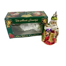 The Merck Family’s Old World Christmas Blown Glass Santa Wise Man Ornament 2001 