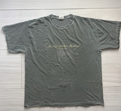90s District 0 Threads Iguana T-Shirt Men s XL Faded Green Thrashed Grunge