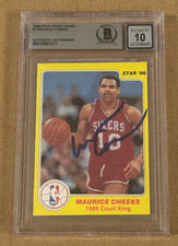 MAURICE CHEEKS SIGNED 1986 STAR CARD AUTO GRADE 10 BECKETT BAS AUTHENTIC 76ERS
