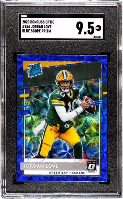 2020 Donruss Optic #154 Jordan Love Blue Scope Prizm SGC 9.5