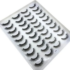 20 Pairs False Eyelashes Mink Natural Extension Black Makeup 3DBlack Soft Lashes