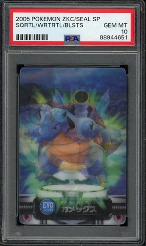 Pokemon PSA 10 Gem Mint 2004 Carddass Zukan Blastoise Evolution Line Lenticular