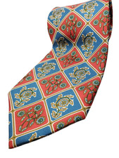 VALENTINO made in ITALY 100 Silk Tie Men's Red Blue Gold Brown Green NEW