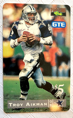 #ad Troy Aikman Classic Pro Line $5 Phone Card 3577 HOF Dallas Cowboys $14.99