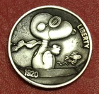 HOBO Nickel Snoopy Made from a Real US Buffalo Nickel
