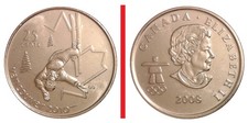 25 cents Canada 2008 FREESTYLE SKIING OLYMPIC GAMES VANCOUVER 2010 coin quarter
