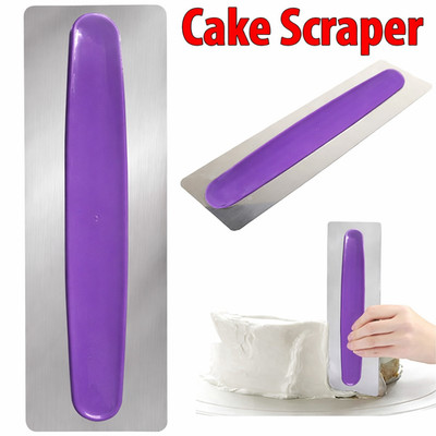 Edelstahl Kuchen Glätter Rand Schaber Backen Küche Mehl Gebäck Werkzeug UK