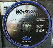 WinDVD 2000 Intervideo CD Rom PC with Serial Number - UNTESTED