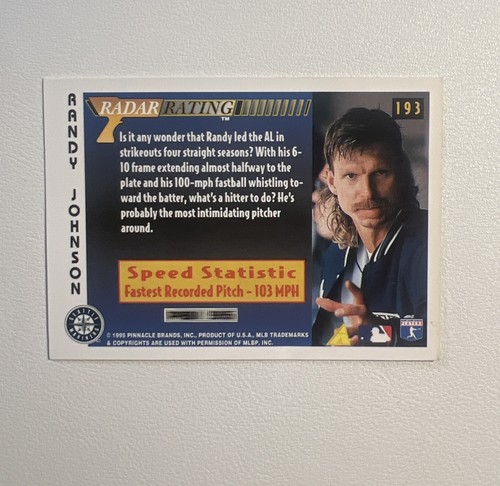 Randy Johnson ~ 1996 Score - Radar Rating #193 - Picture 2 of 3